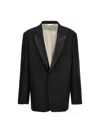 Maison Margiela Striped Single Breast Blazer Jacket In Black
