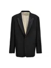 Maison Margiela Striped Single Breast Blazer Jacket In Black
