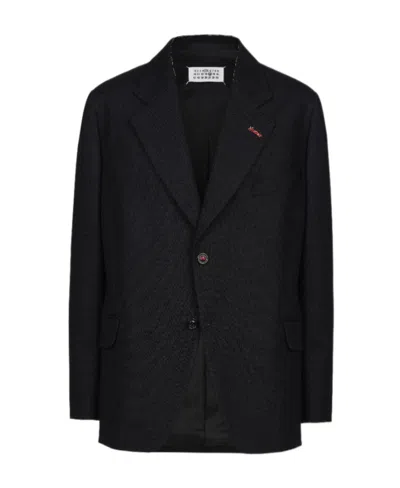 Maison Margiela Striped Single-breasted Blazer In Black