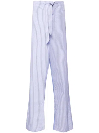 Maison Margiela Striped Trousers In 蓝色