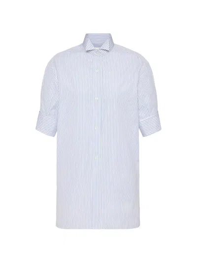 Maison Margiela Striped Cotton Short-sleeve Shirt In Multi