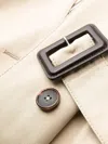 Maison Margiela Structured Beige Long Trench Coat With Belted Waist And Buttoned Cuffs In Multi