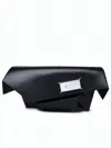 Maison Margiela Structured Black Clutch With Metallic Logo Plaque In White