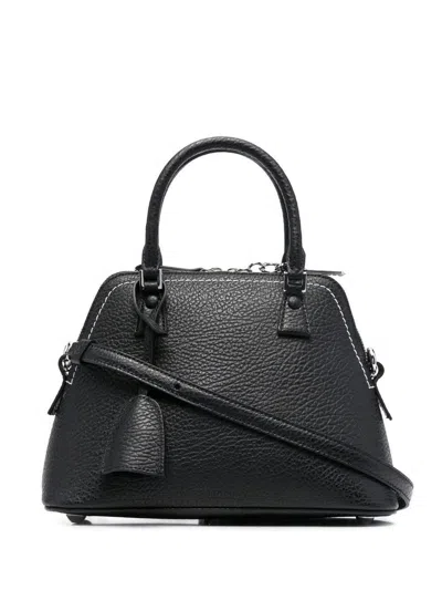 Maison Margiela Structured Leather Handbag With Convertible Top By  In Black