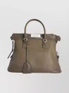 Maison Margiela Structured Leather Shoulder Bag With Detachable Strap In Green