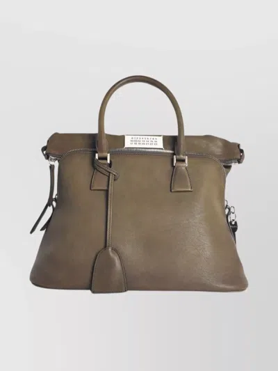 Maison Margiela Structured Leather Shoulder Bag With Detachable Strap