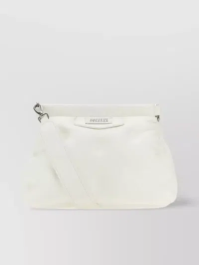 Maison Margiela Structured Nappa Leather Crossbody Bag With Detachable Strap In White