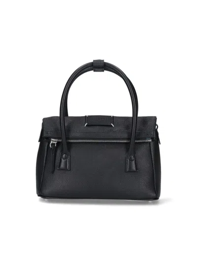 Maison Margiela Structured Top Handle Satchel In Black