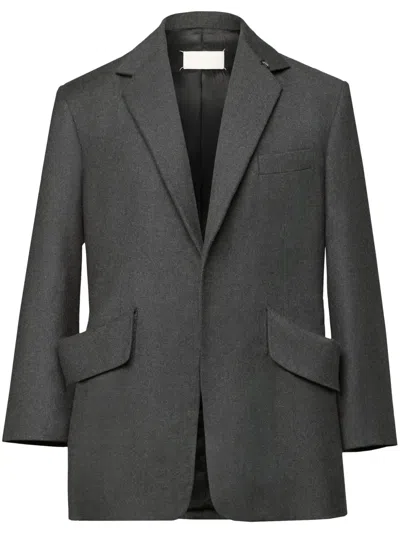 Maison Margiela Structured Wool Blazer In Grey