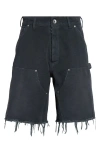 Maison Margiela Studded Denim Cutoff Carpenter Shorts