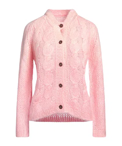 Maison Margiela Stylish Medium-thick Knitted Cardigan In Pink