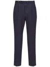 Maison Margiela Virgin-wool Cropped Trousers In Navy