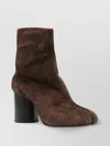 Maison Margiela Suede Ankle Boots With High Block Heel