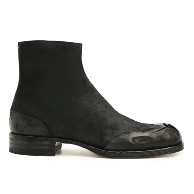 Maison Margiela Suede Boots In Black