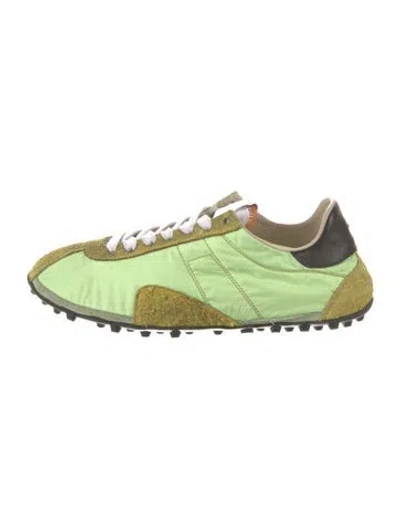 Pre-owned Maison Margiela Suede Colorblock Pattern Sneakers In Green