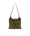 Maison Margiela Small Drawstring Suede Hobo Bag In Multi
