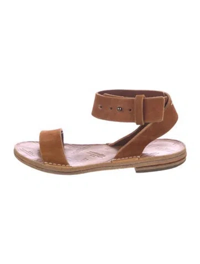 Pre-owned Maison Margiela Suede Gladiator Sandals In Brown