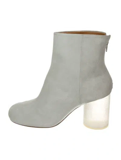 Pre-owned Maison Margiela Suede Glitter Accents Boots In Gray