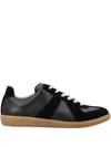 Maison Margiela Suede Lace-up Sneakers In Black