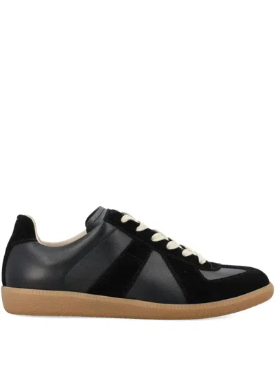 Maison Margiela Suede Lace-up Sneakers In Black