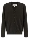 Maison Margiela Suede Patch Cardigan Sweaters And Cardigans Brown In Brown