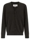 Maison Margiela Suede Patch Cardigan Sweaters And Cardigans Brown In Brown