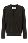Maison Margiela V-neck Cardigan With Elbow Patches In Brown
