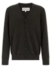 Maison Margiela Suede Patch Cardigan Sweaters And Cardigans Brown In Brown
