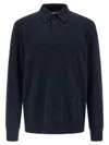 Maison Margiela Knitwear With Buttoned Collar And Elbow Patches In Blue
