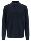 Maison Margiela Knitwear With Buttoned Collar And Elbow Patches In Blue