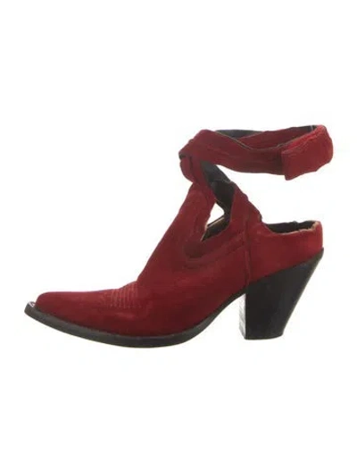 Pre-owned Maison Margiela Suede Pumps In Red