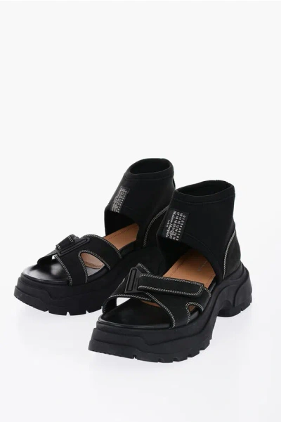 MAISON MARGIELA SUEDE SANDALS WITH TANK SOLE