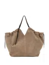 Maison Margiela Suede Tote Bag In Brown