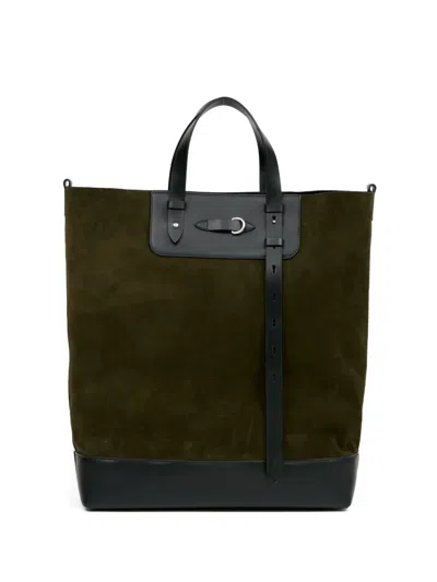 Maison Margiela Suede Tote Bag In Green