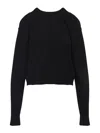 Maison Margiela Long-sleeved Wool Sweater With Cropped Fit And Minimalist Details In Black