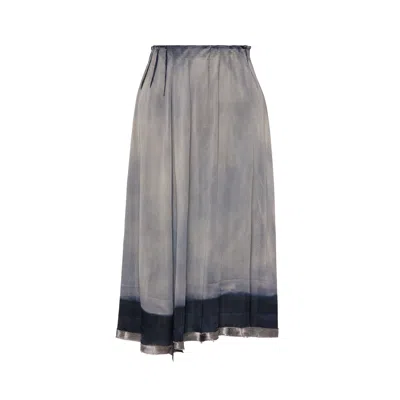 Maison Margiela Sun-faded Midi Skirt Woman Navy