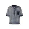Maison Margiela Sun-faded Polo Top Woman Navy
