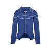Maison Margiela Sunbleached Wool Cardigan Woman Bluette And White In Blue