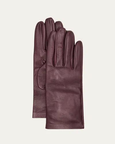 Maison Margiela Supple Leather Gloves In Burgundy