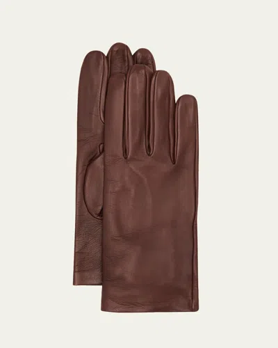 Maison Margiela Supple Leather Gloves In Coffee