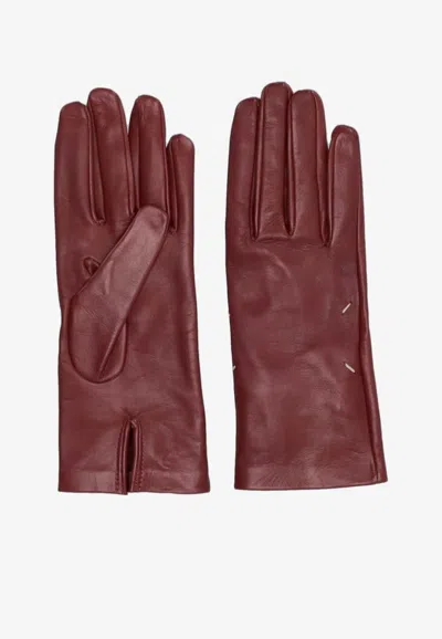 Maison Margiela Supple Leather Gloves In Red