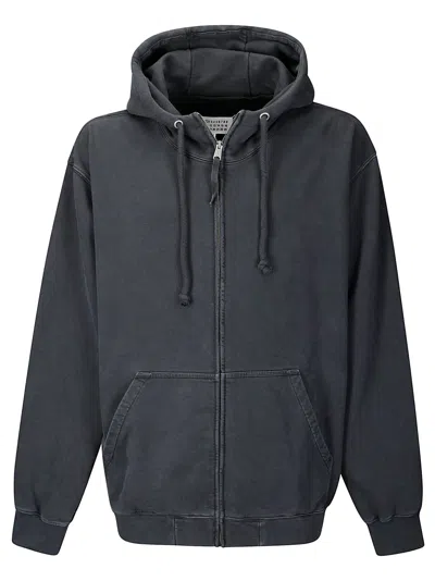 Maison Margiela Embroidered Logo Hoodie In Black