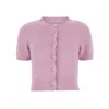 Maison Margiela Lilac Angora Blend Cardigan In 379