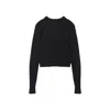 Maison Margiela Long-sleeved Wool Sweater With Cropped Fit And Minimalist Details In Black