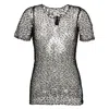 Maison Margiela Sheer Fabric Top With Polka Dot Embroidery In Black