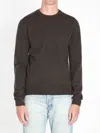 Maison Margiela Men Wool Sweater With Patches On Elbow In Brown