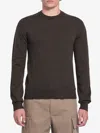 Maison Margiela Men Wool Sweater With Patches On Elbow In Brown