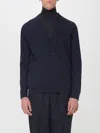 Maison Margiela Men Cardigan With Patches On Elbow In Blue