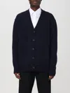 Maison Margiela Man Cardigan Midnight Blue Size L Virgin Wool In Navy