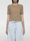 Maison Margiela Wool Half-sleeved Sweater In Beige